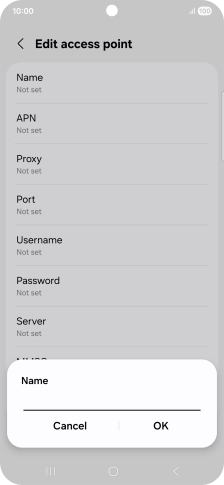 Key in Telstra Internet and press OK. Key in Telstra Internet and press OK.