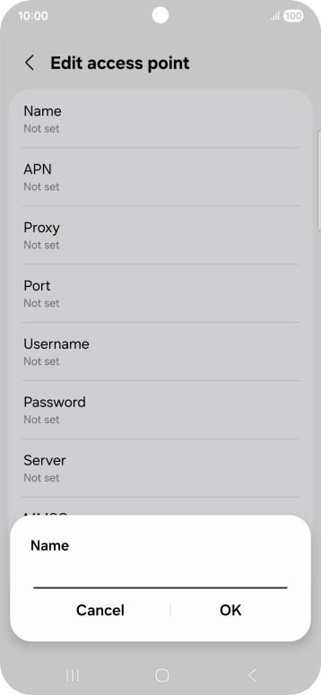 Key in Telstra Internet and press OK. Key in Telstra Internet and press OK.