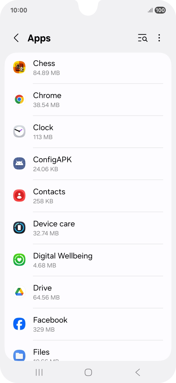 Press the required app.
