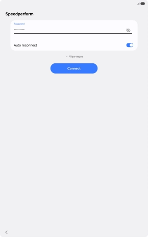 Key in the password for the Wi-Fi network and press Connect. Key in the password for the Wi-Fi network and press Connect.