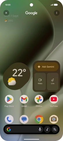 Press the music icon to start searching.