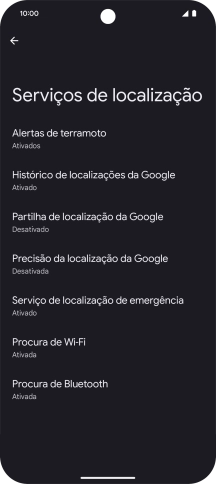 Prima Precisão da localização da Google.