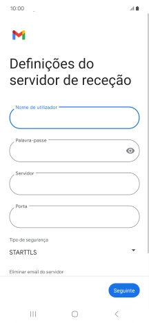 Prima Servidor e insira pop.vodafone.pt.