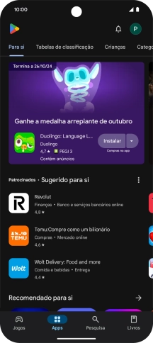 Prima o ícone de perfil.