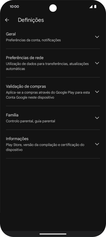 Prima Preferências de rede.