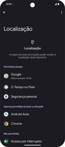 Prima a app pretendida.