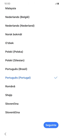 Prima o idioma pretendido.