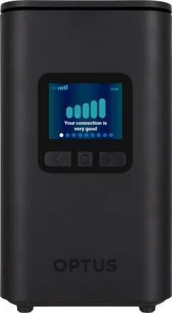 Image 1: Front view of the OPTUS Ultra WiFi 5G Modem