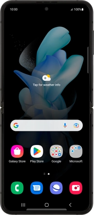 Image 1: Front view of the Samsung Galaxy Z Flip4