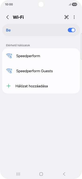 Válaszd ki a kívánt Wi-Fi hálózatot.