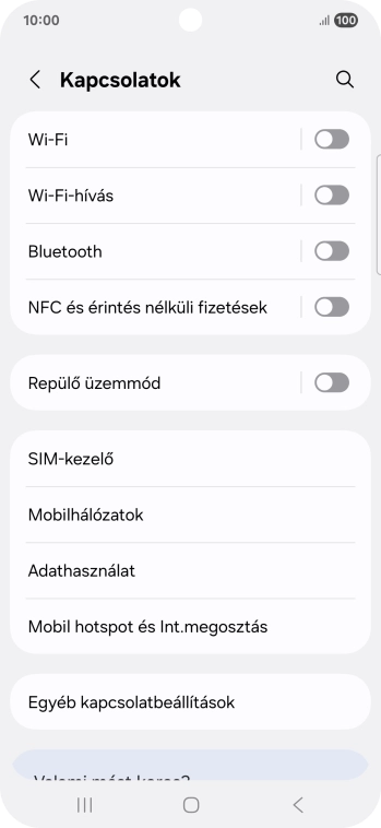 Válaszd a Mobilhálózatok lehetőséget.