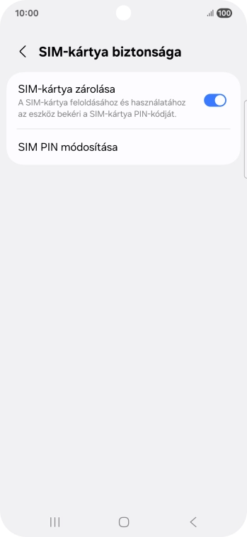 Kattints a „SIM-kártya zárolása” melletti csúszkára a funkció be- vagy kikapcsolásához.