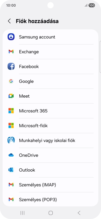 Válaszd a Google lehetőséget.
