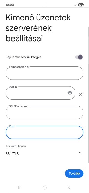 Válaszd a Tovább lehetőséget.