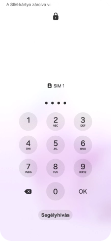 Amennyiben a telefon kéri, írd be a PIN-kódodat, és válaszd az OK lehetőséget.