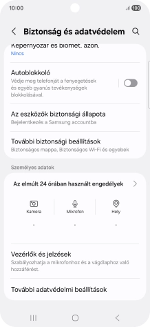Válaszd a További biztonsági beállítások lehetőséget.