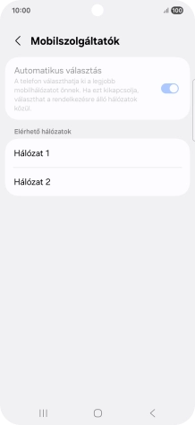 Válaszd ki a kívánt hálózatot.
