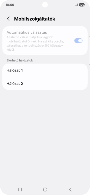 Válaszd ki a kívánt hálózatot.