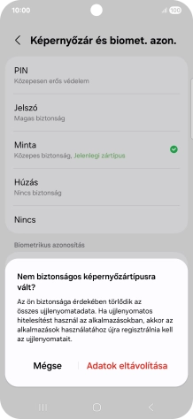 Válaszd az Adatok eltávolítása lehetőséget.