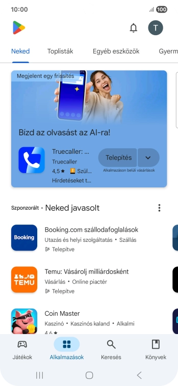 Válaszd a Keresés lehetőséget.