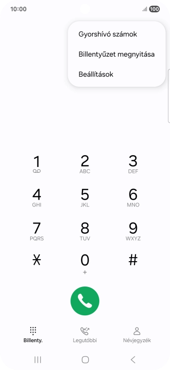 Válaszd a Beállítások lehetőséget.