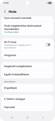 Válaszd a Hangposta lehetőséget.