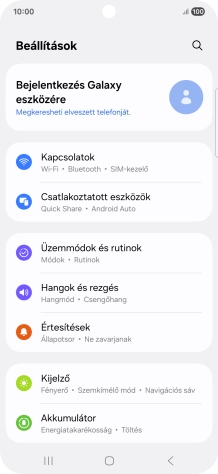 Válaszd a Kapcsolatok lehetőséget.