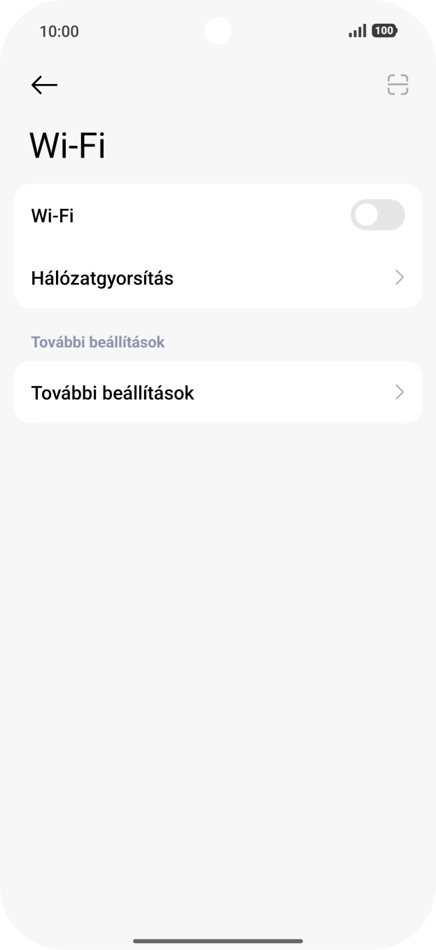 Kattints a „Wi-Fi” melletti csúszkára a funkció bekapcsolásához.