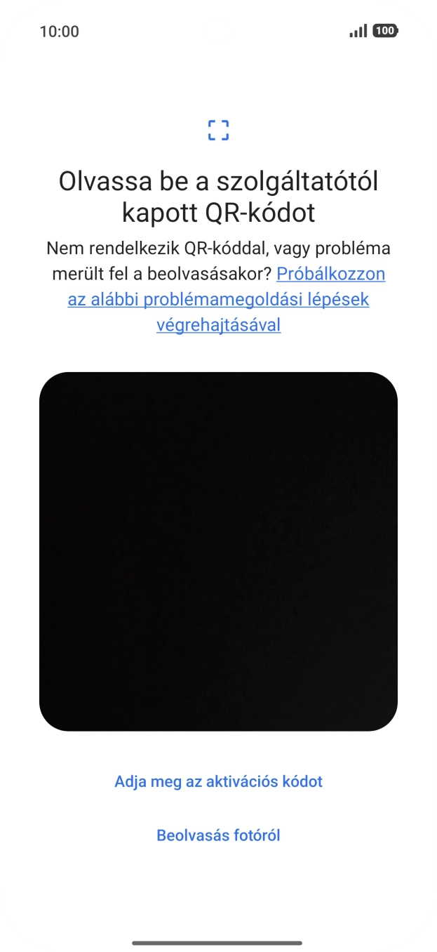 Helyezd az elküldött QR-kódot a telefon kameráján látható kereten belülre a kód beszkenneléséhez. Helyezd az elküldött QR-kódot a telefon kameráján látható kereten belülre a kód beszkenneléséhez.
