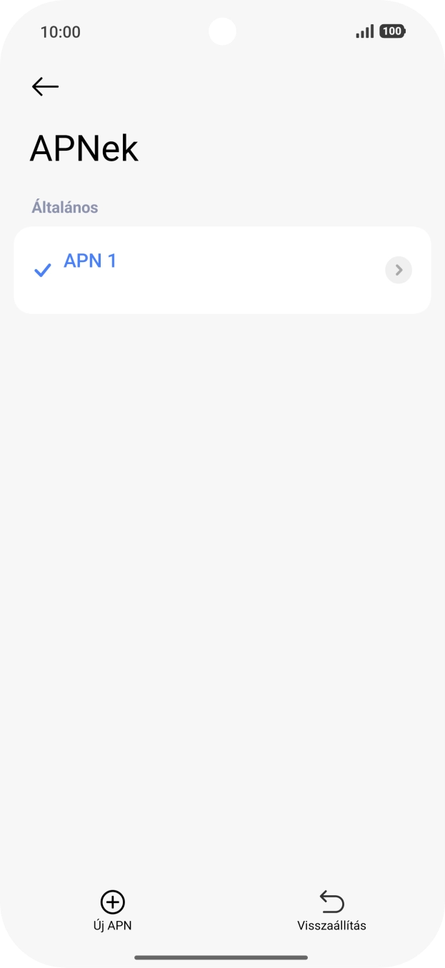 Válaszd az Új APN lehetőséget.