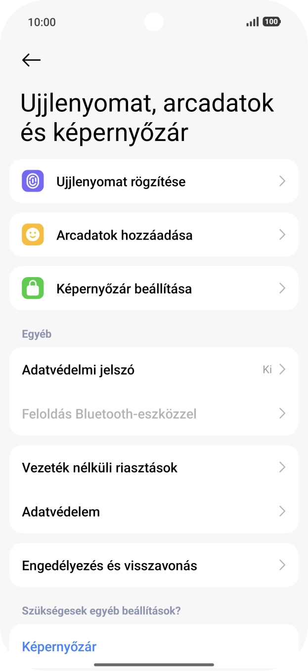 Válaszd az Ujjlenyomat rögzítése lehetőséget. Válaszd az Ujjlenyomat rögzítése lehetőséget.