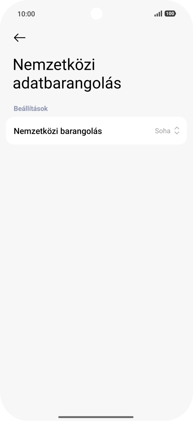 Nyisd le a „Nemzetközi barangolás” mellett legördülő menüt. Nyisd le a „Nemzetközi barangolás” mellett legördülő menüt.
