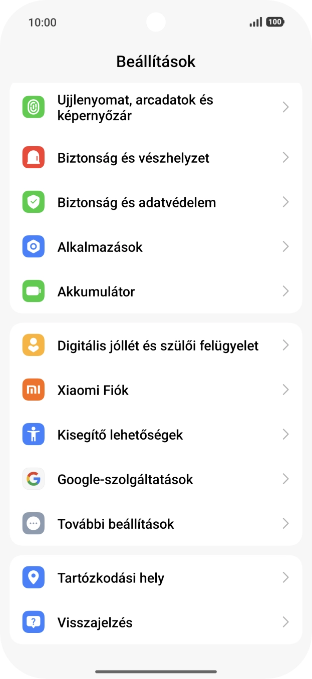 Válaszd a További beállítások lehetőséget.