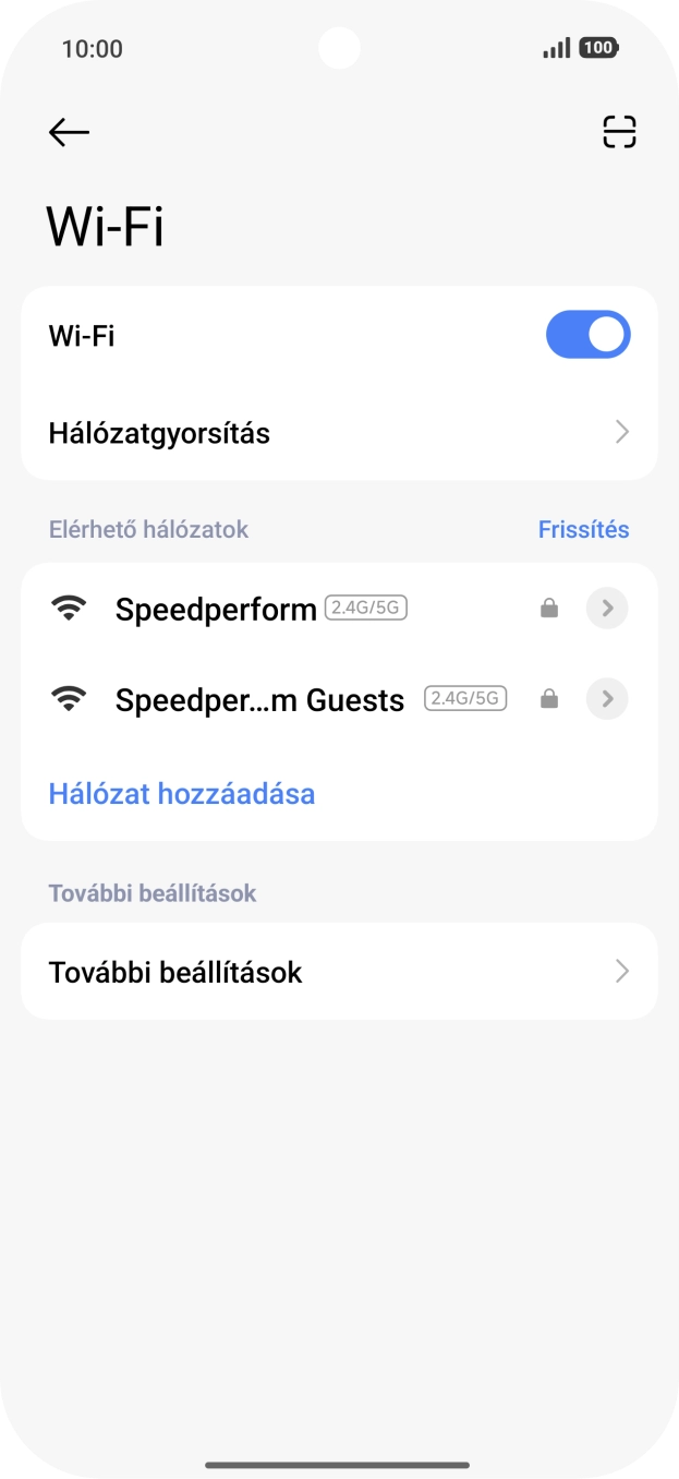 Válaszd ki a kívánt Wi-Fi hálózatot.