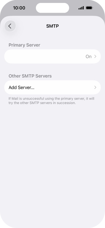 Press the field below 'Primary Server'. Press the field below 'Primary Server'.