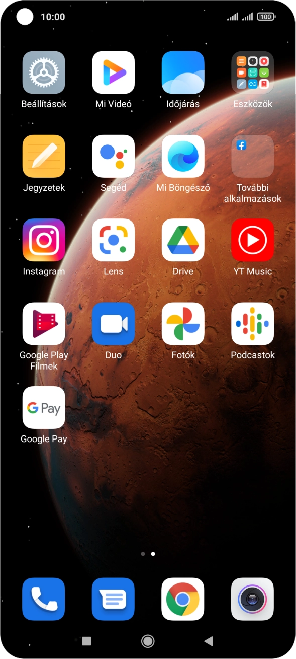 Válaszd a Beállítások lehetőséget.
