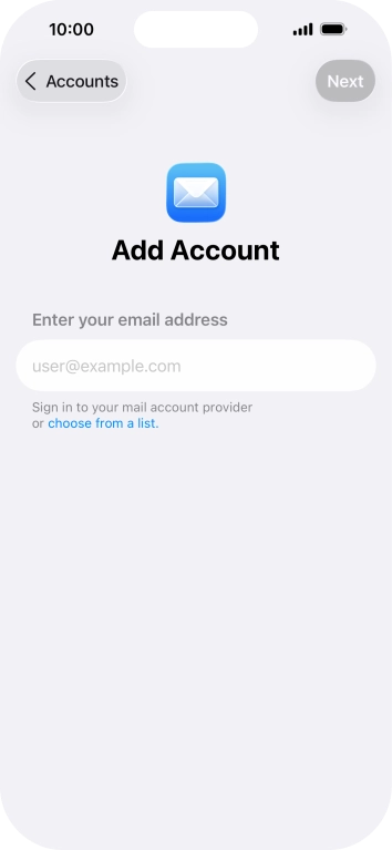 Press the field below 'Enter your email address' and key in your email address. Press the field below 'Enter your email address' and key in your email address.
