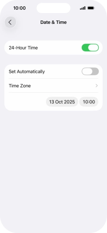 Press the indicator next to 'Set Automatically' to turn on the function.