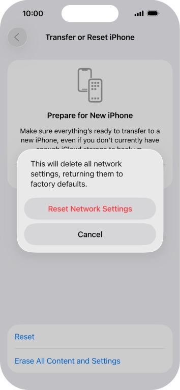 Press Reset Network Settings.