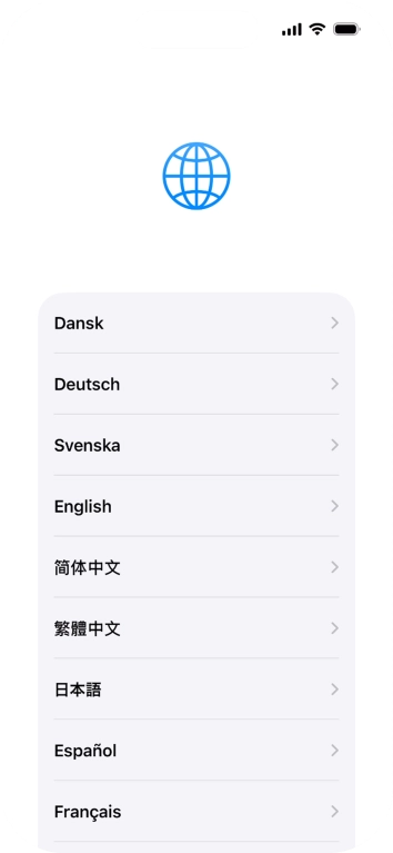 Press the required language. Press the required language.