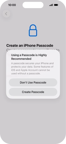If you turn off the function, press Don't Use Passcode. If you turn off the function, press Don't Use Passcode.