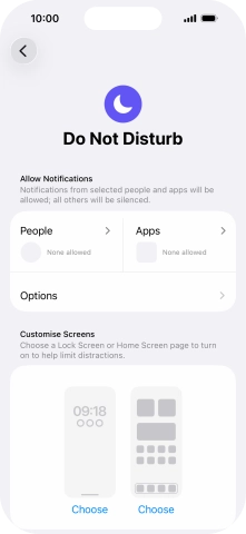 Press People and follow the instructions on the screen to select which contacts you would like to receive calls and notifications from when Do Not Disturb is turned on. Press People and follow the instructions on the screen to select which contacts you would like to receive calls and notifications from when Do Not Disturb is turned on.