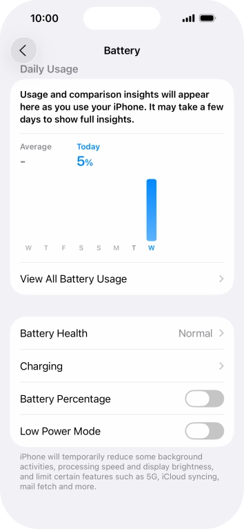 Press the indicator next to 'Low Power Mode' to turn on the function.