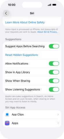 Press the required app.