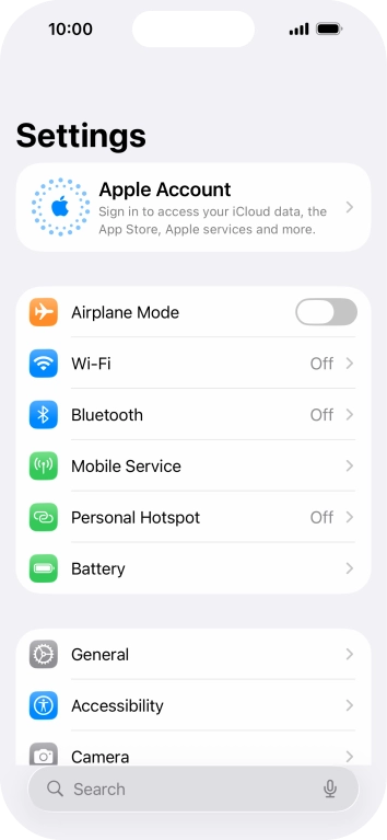 Press Apple Account. Press Apple Account.