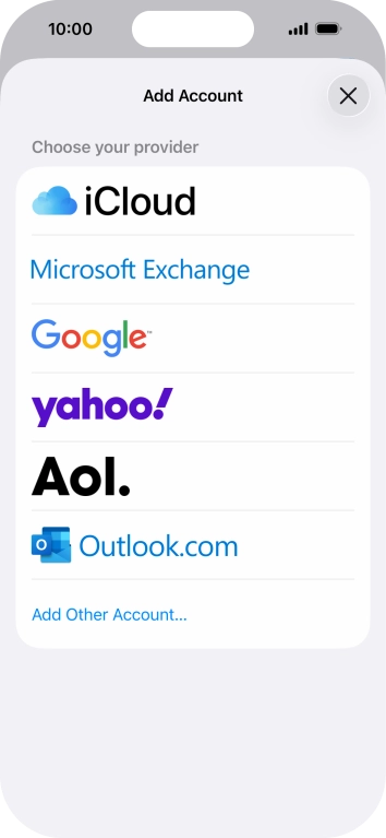 Press Add Other Account.... Press Add Other Account....