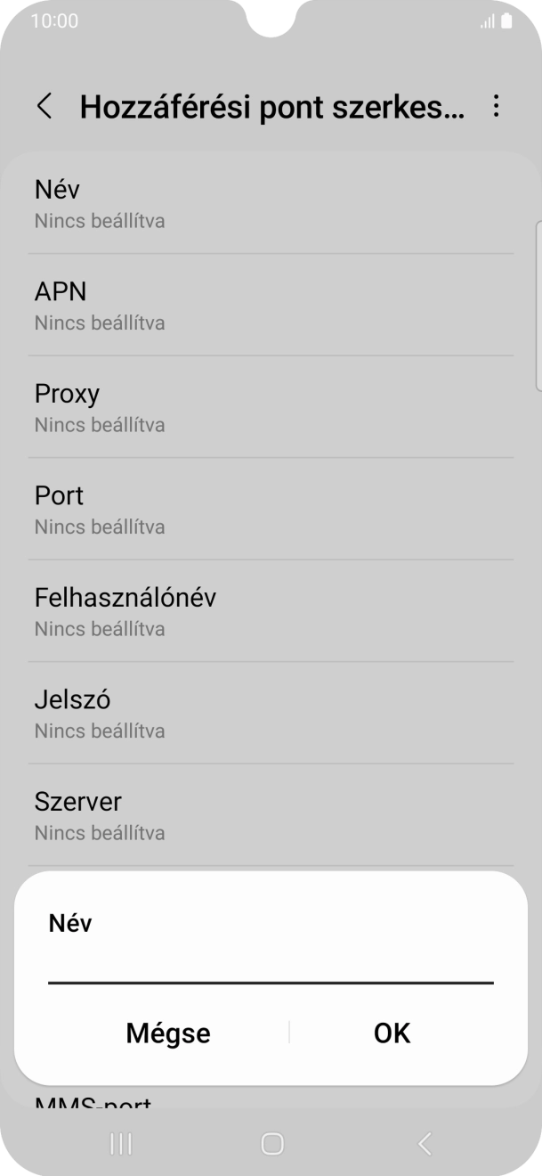 Írd be azt, hogy One MMS, és válaszd az OK lehetőséget.
