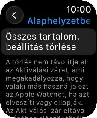 Válaszd az Összes tartalom, beállítás törlése lehetőséget. Válaszd az Összes tartalom, beállítás törlése lehetőséget.