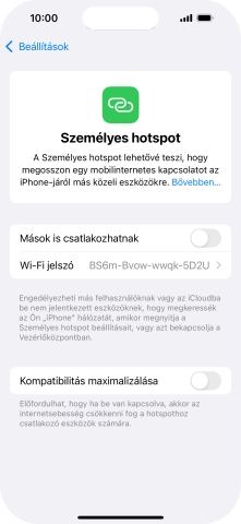 Kattints a Wi-Fi jelszó mezőre, és írd be a kívánt jelszót.