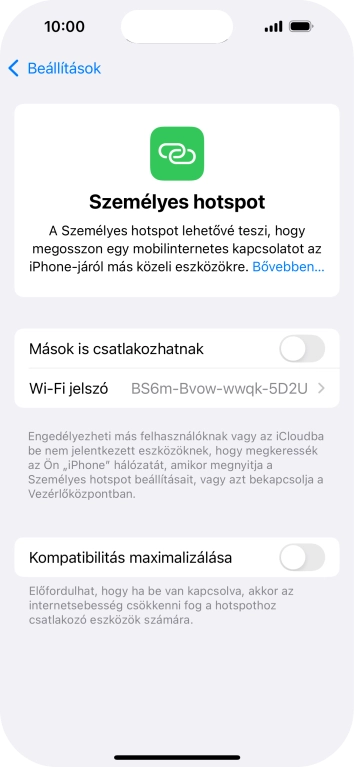 Kattints a Wi-Fi jelszó mezőre, és írd be a kívánt jelszót.